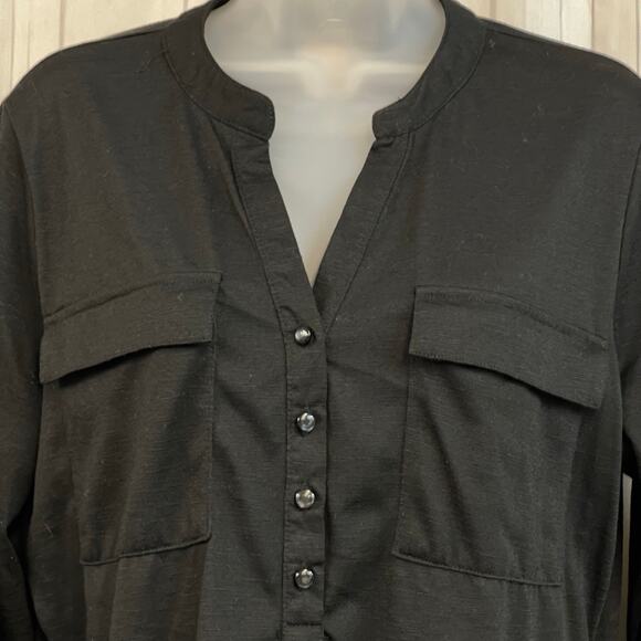 No Boundaries XL Black Button Front Utility Top Side Cinch Drawstrings - Picture 3 of 5
